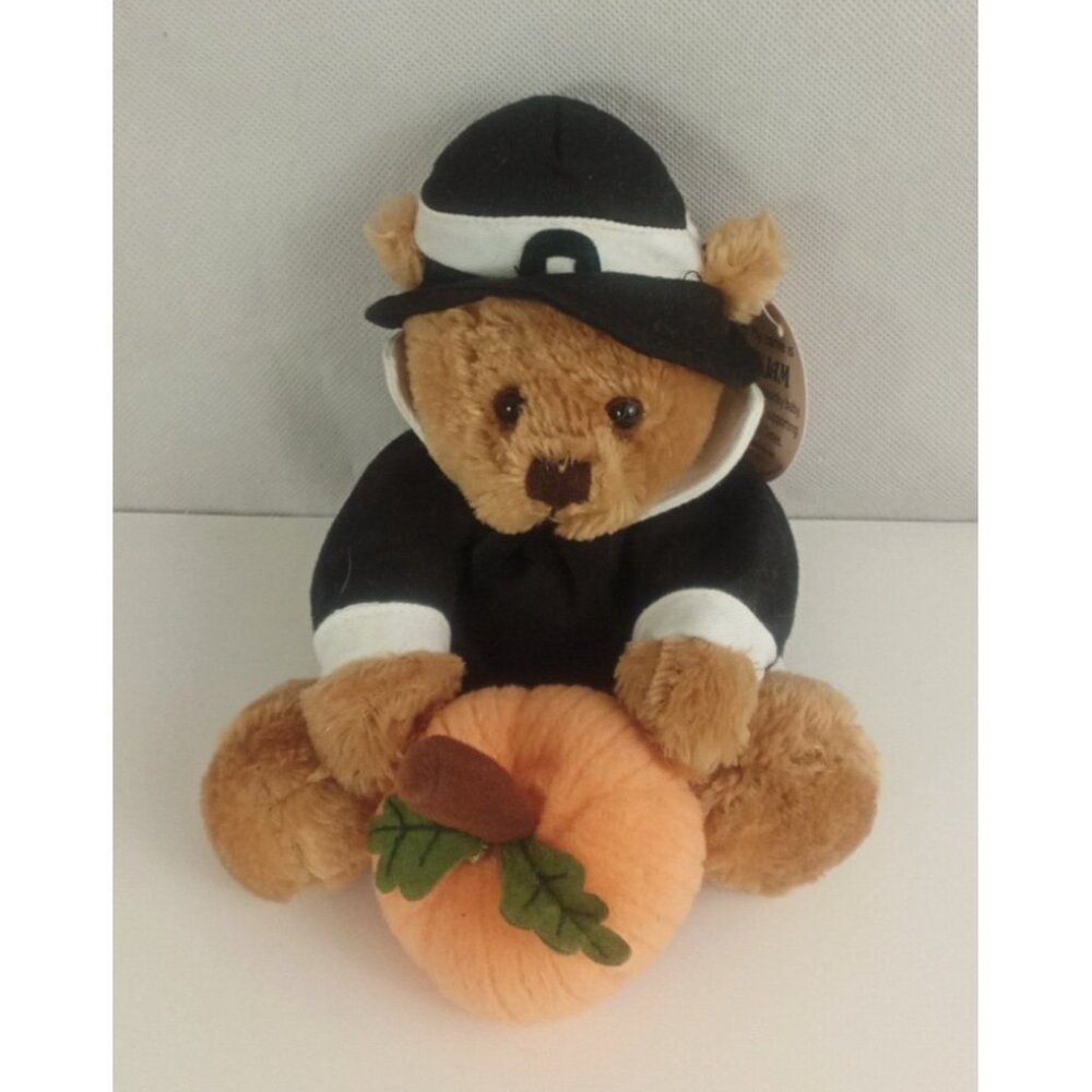 2006 Plushland Thanksgiving Pilgrim Bear March of Dimes Plush 6"